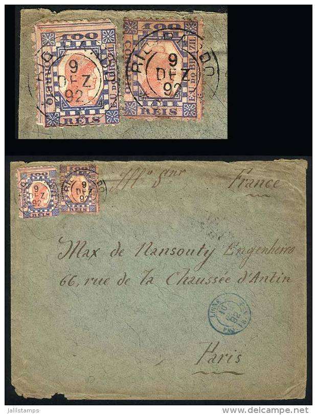 Cover Sent From Rio To Paris On 9/DE/1892 Franked With 200Rs., Low Start! - Covers & Documents