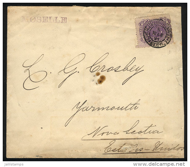 Cover Franked With 200Rs. (Sc.103), Sent From Rio De Janeiro To NOVA SCOTIA (Canada) On 5/MAR/1891, Unusual... - Covers & Documents