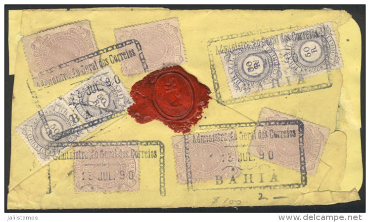 Back Side Of An Envelope With Fantastic Postage Of 700Rs. Combining Sc.93 X4 + Sc.101 X5, Postmarked BAHIA... - Covers & Documents