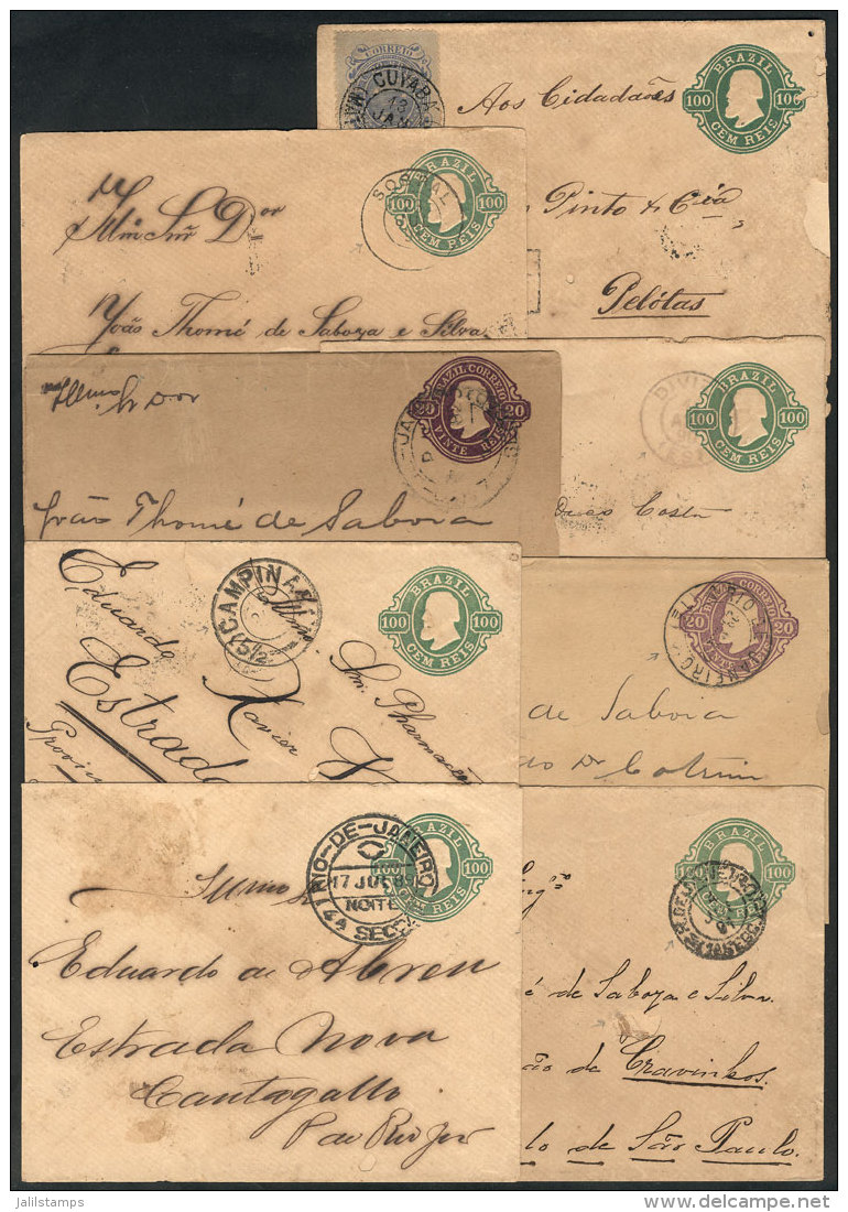 8 Postal Stationeries Used Between 1889 And 1891, One Registered (uprated With Sc.300b, US$150 On Cover!), With... - Briefe U. Dokumente