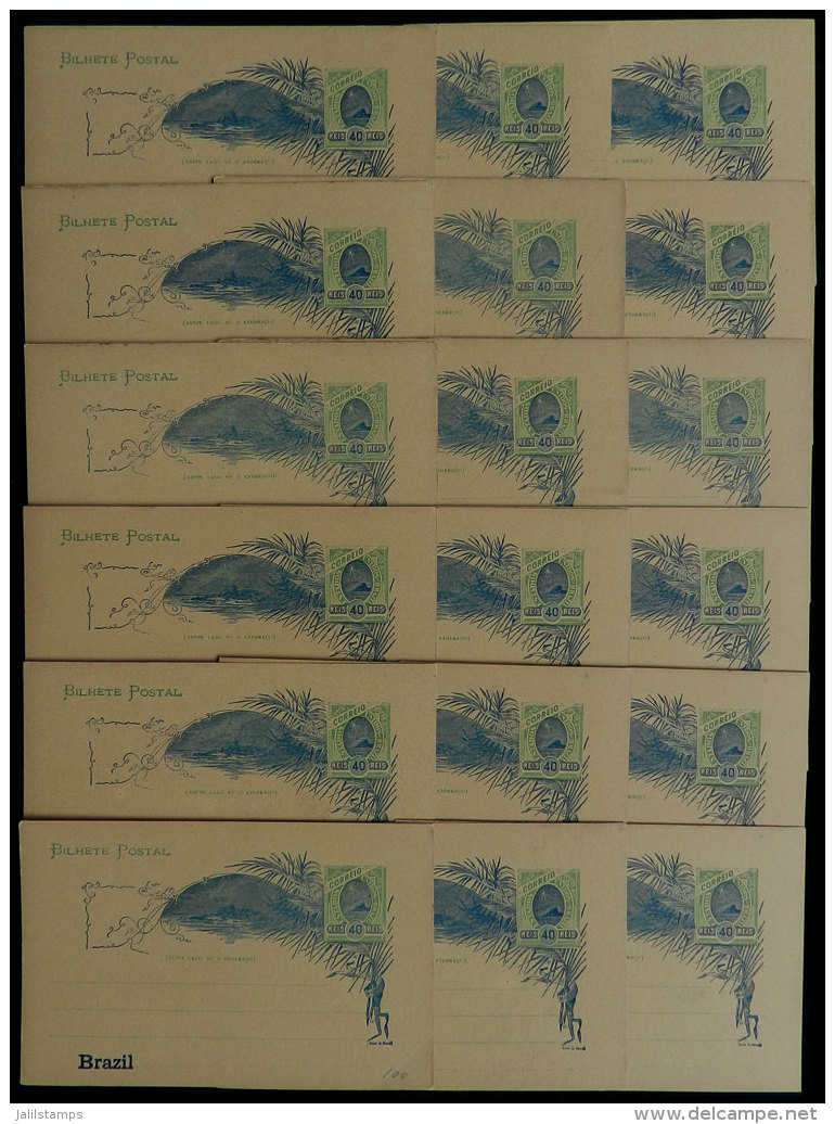 RHM.BP-43m, Postal Card With Mixed Spacing Between Dots Of The Address Lines On Front, 18 Unused Cards Of Very Fine... - Ganzsachen