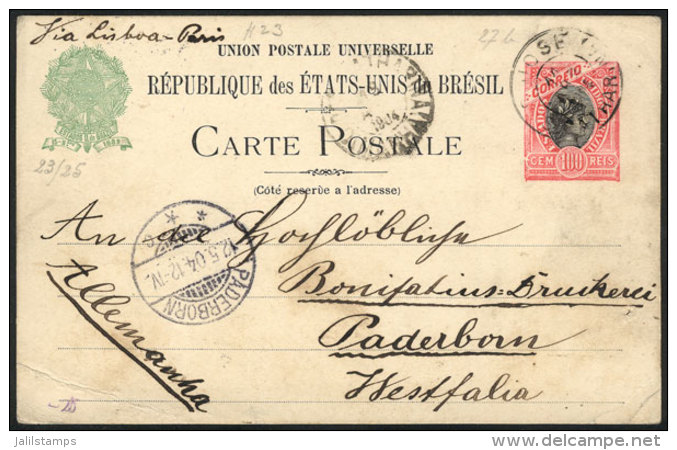 RHM.BP-57B, Postal Card (with Variety WITHOUT ACCENT Over "reserve") Sent From S.Jose To Germany On 11/AP/1904, VF... - Ganzsachen