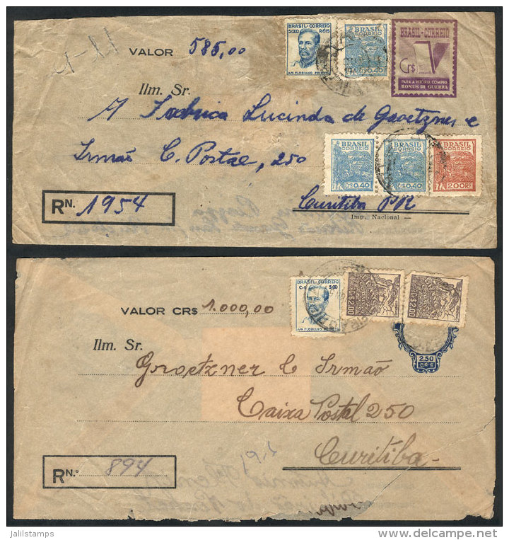 RHM.EV-22 And EV-292, 2 Used Covers For Declared Values, Interesting. - Postal Stationery