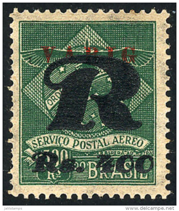 RHM.V-15, With Variety: "both Overprints Overlapping", Interesting. Catalog Value For A Normal Example 650Rs. - Luftpost