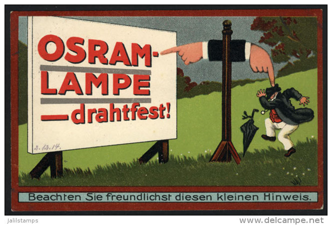 Advertising Postcard Of OSRAM Lightbulbs, Used On 2/DE/1914, VF Quality - Other & Unclassified