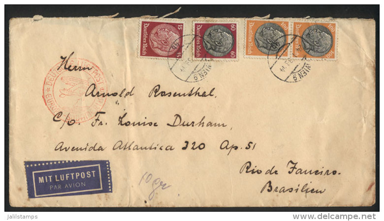 Cover Franked With Germany Stamps, Sent From Wien To Brazil On 24/JA/1939 By DLH Airmail, Interesting! - Sonstige & Ohne Zuordnung