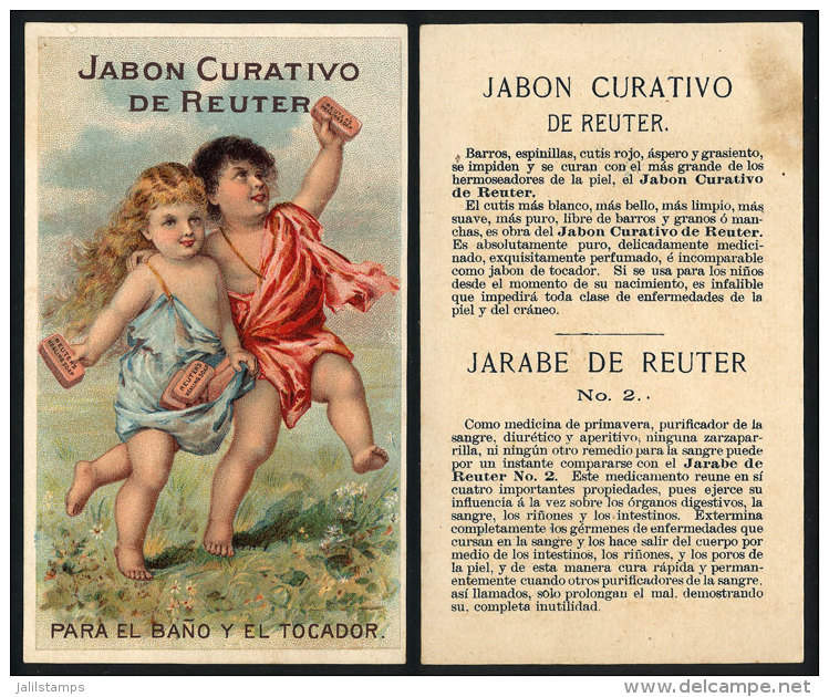 Old Advertising Card Of REUTER Soap (medicine), Nice Children Image, VF Quality - Other & Unclassified