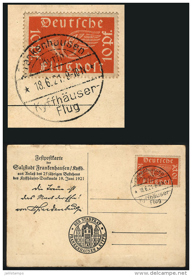 Postcard Carried On The "Kyffhäuser Flug" On 18/JUN/1921 - Cartas & Documentos