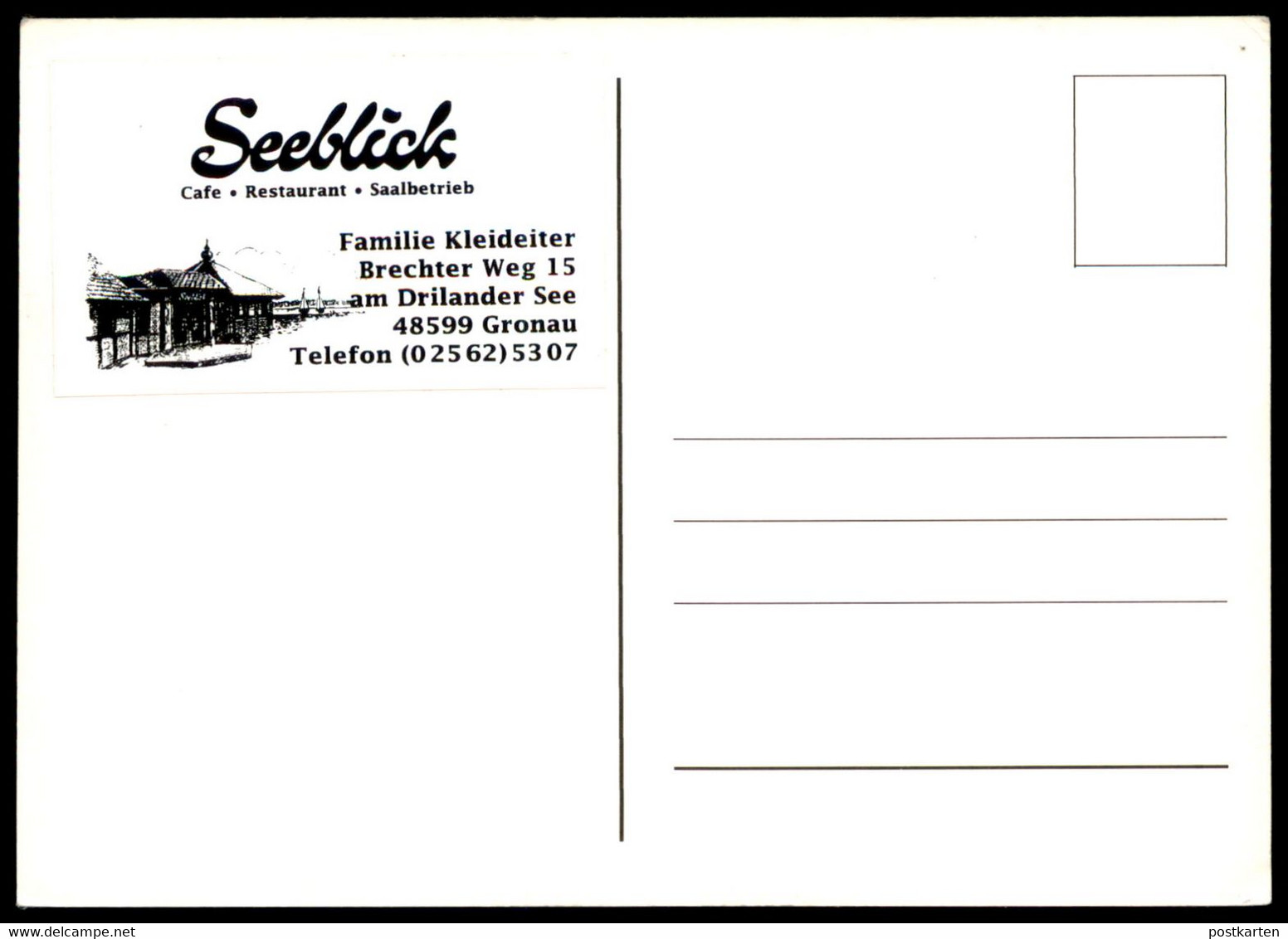 ÄLTERE POSTKARTE GRONAU SEEBLICK CAFÉ RESTAURANT SAALBETRIEB THEKE KLEIDEITER VORM. MANTKE AK Ansichtskarte Cpa Postcard - Gronau