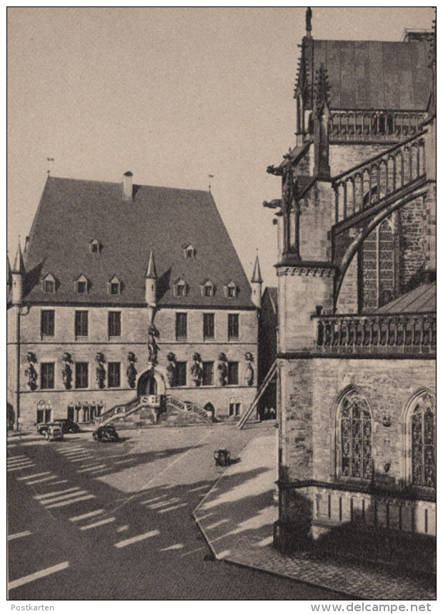 ALTE POSTKARTE OSNABRÜCK GEMEINSCHAFTSWERK DER OSNABRÜCKER BÜRGERSCHAFT WIEDERAUFBAU DES MARKTPLATZES MARKTLOTTERIE - Osnabrueck