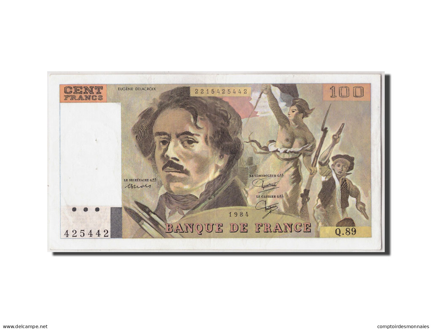 Billet, France, 100 Francs, 100 F 1978-1995 ''Delacroix'', 1984, TTB+ - 100 F 1978-1995 ''Delacroix''