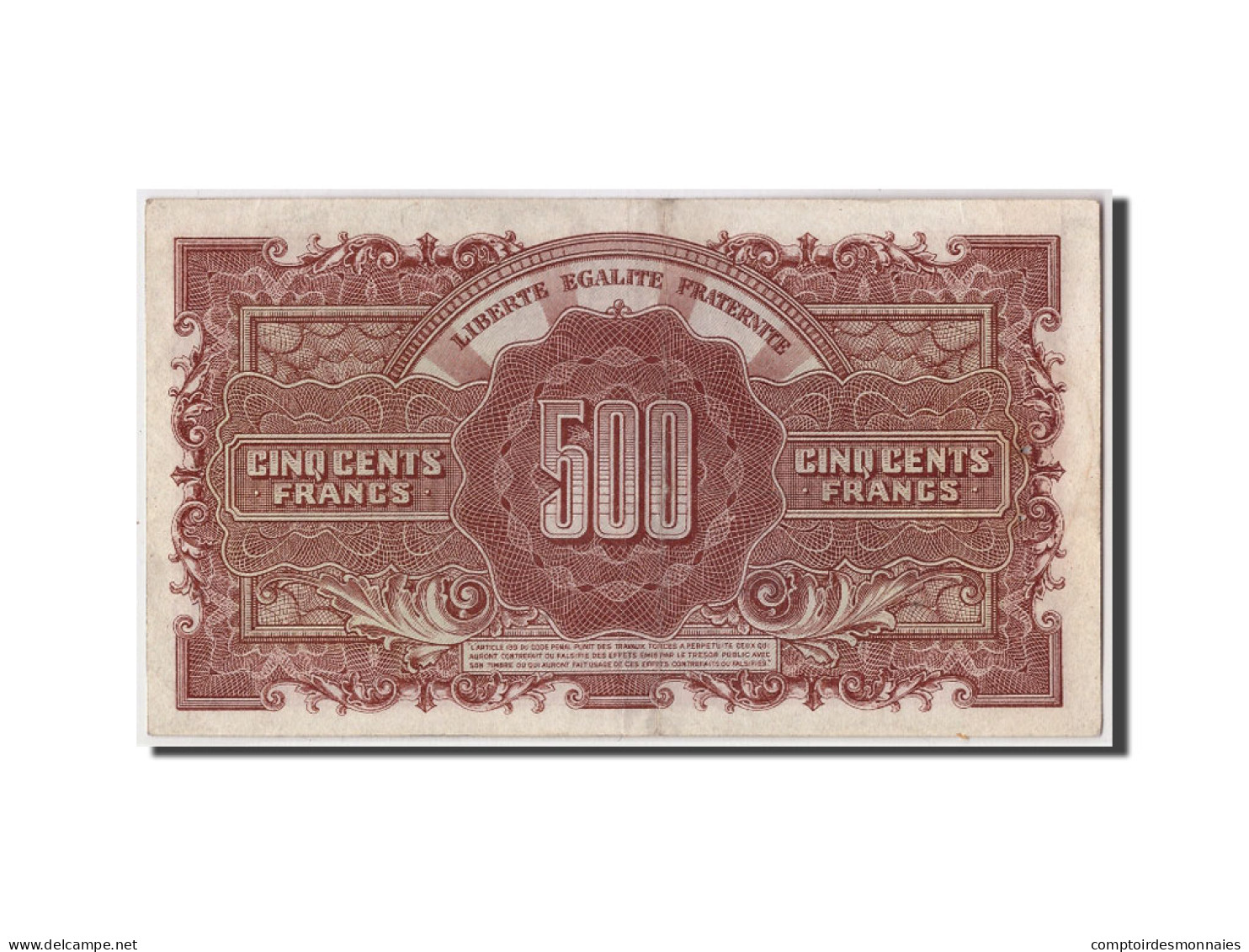 Billet, France, 500 Francs, 1943-1945 Marianne, Undated (1945), TTB+ - 1943-1945 Maríanne