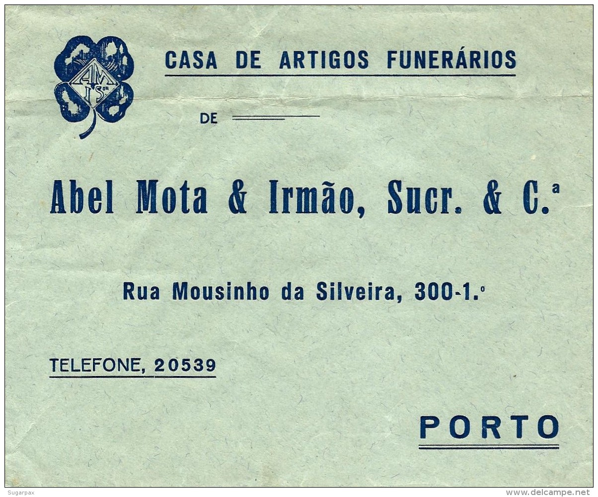 PORTO - Abel Mota &amp; Irmão, Sucr. &amp; C.&ordf; - ENVELOPE COMERCIAL - ADVERTISING - PORTUGAL - Brieven En Documenten