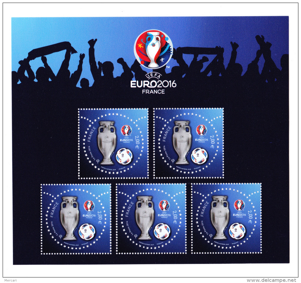 France 2016 N** Bloc Euro2016, Vernis 3D Et Perforation Etoile, Paris-Philex, Football, - Autres & Non Classés