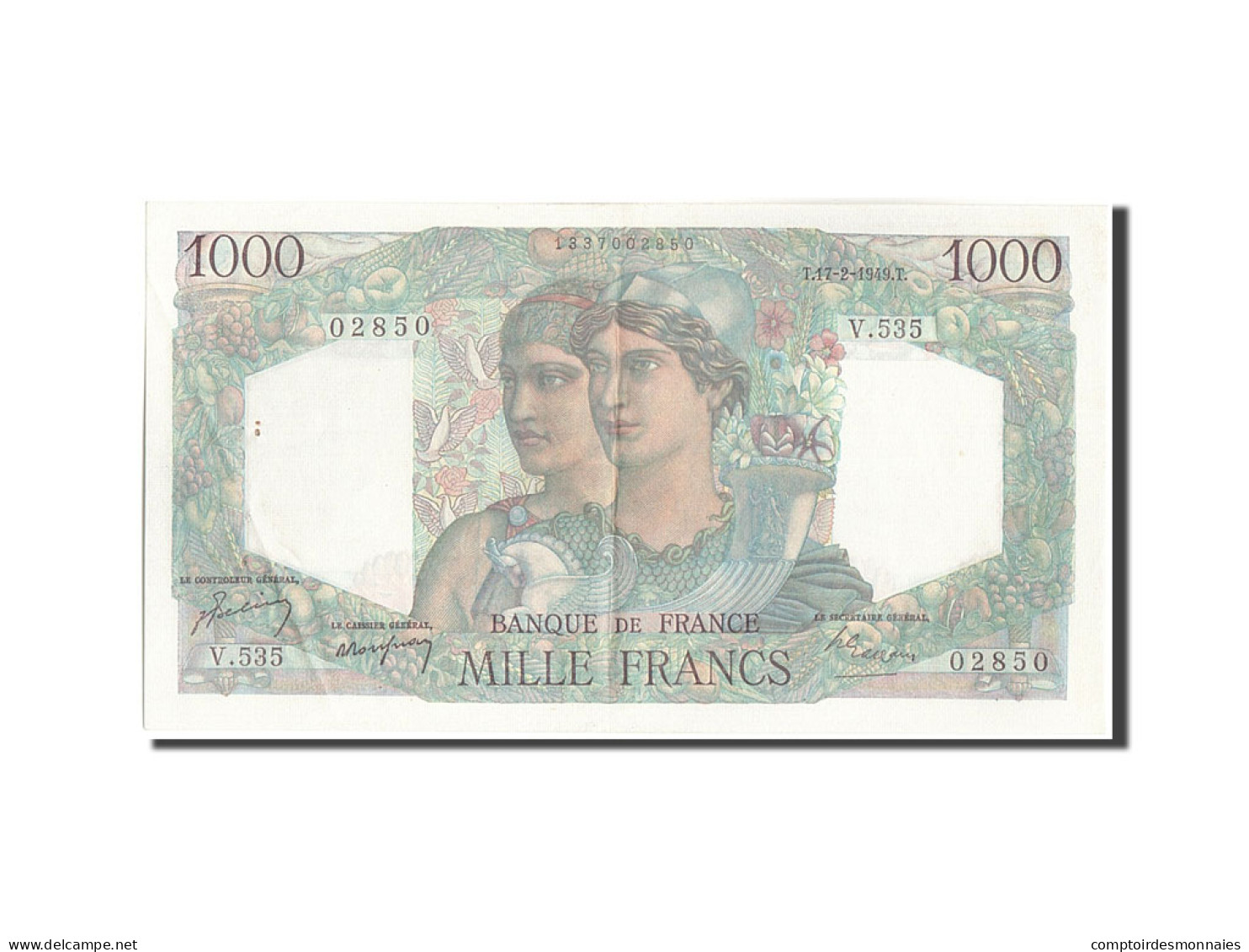 Billet, France, 1000 Francs, 1 000 F 1945-1950 ''Minerve Et Hercule'', 1949 - 1 000 F 1945-1950 ''Minerve Et Hercule''