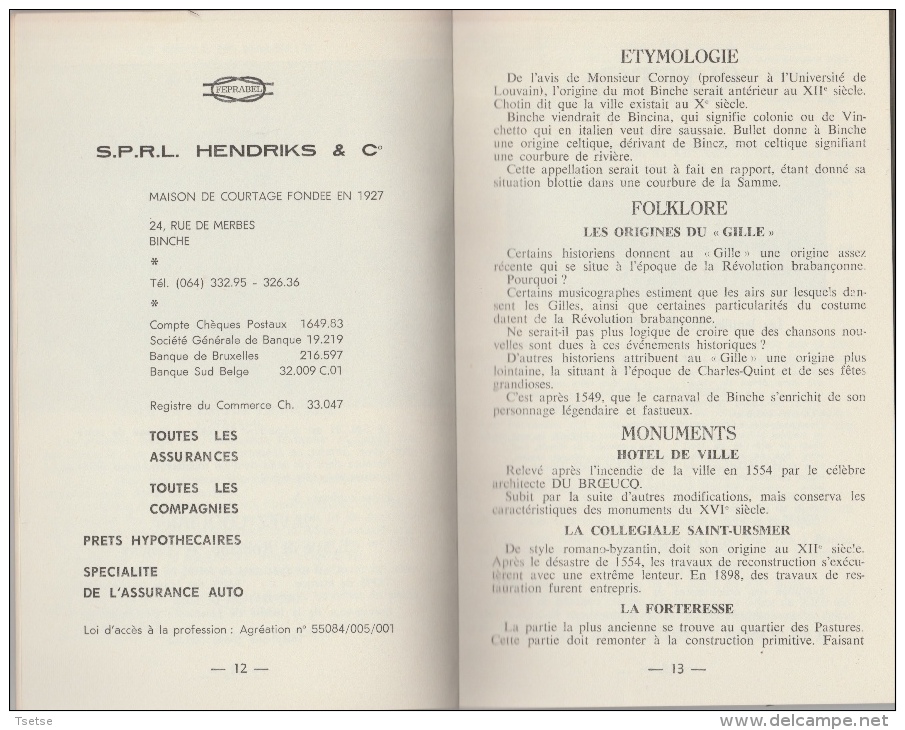 Connaissons ... Binche - Livre Pratique édité En 1968 - Binche