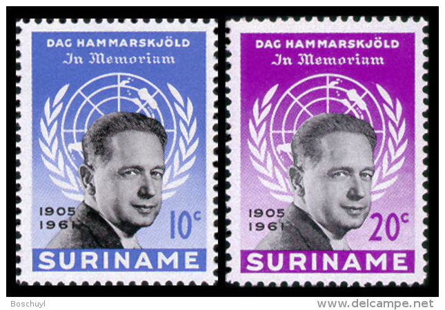 Surinam, 1962, UN Secretary General Dag Hammarskjold, MNH Set, Michel 413-414 - Surinam