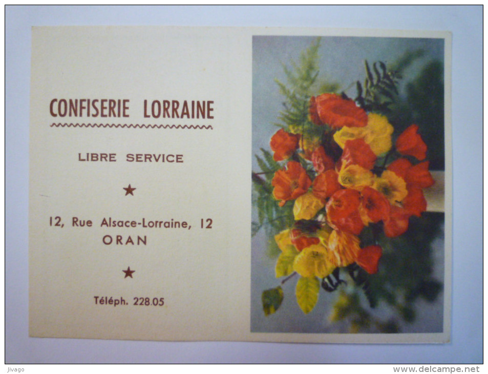 Petit  CALENDRIER  1960  " Confiserie  Lorraine "  ORAN   - Petit Format : 1941-60