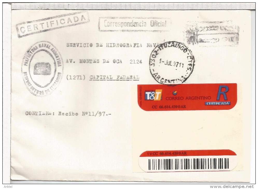 ARGENTINA CORREO OFICIAL NAVAL PREFECTURA ITUZAINGO - Oficiales