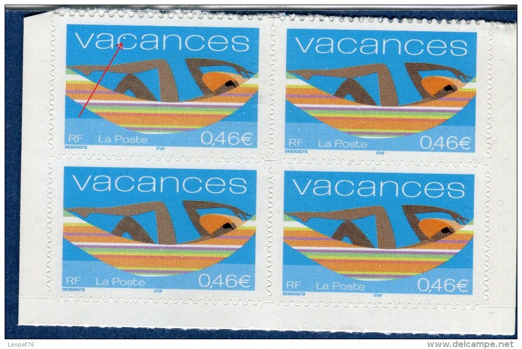 France - Variété N° Yvert Adhésif 33 Vacances  Neuf  **  2 Scans Recto Et Verso  Réf. 1257 - Unused Stamps