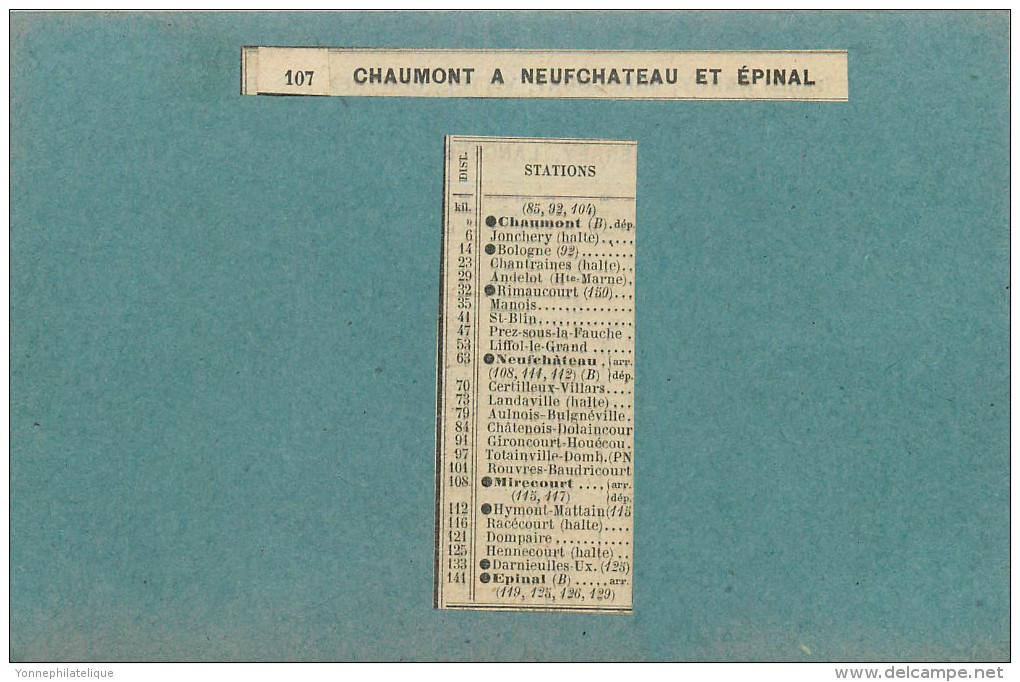 88 - Epinal - Chemin De Fer - Ligne Chaumont à Neufchateau - Epinal - Other & Unclassified