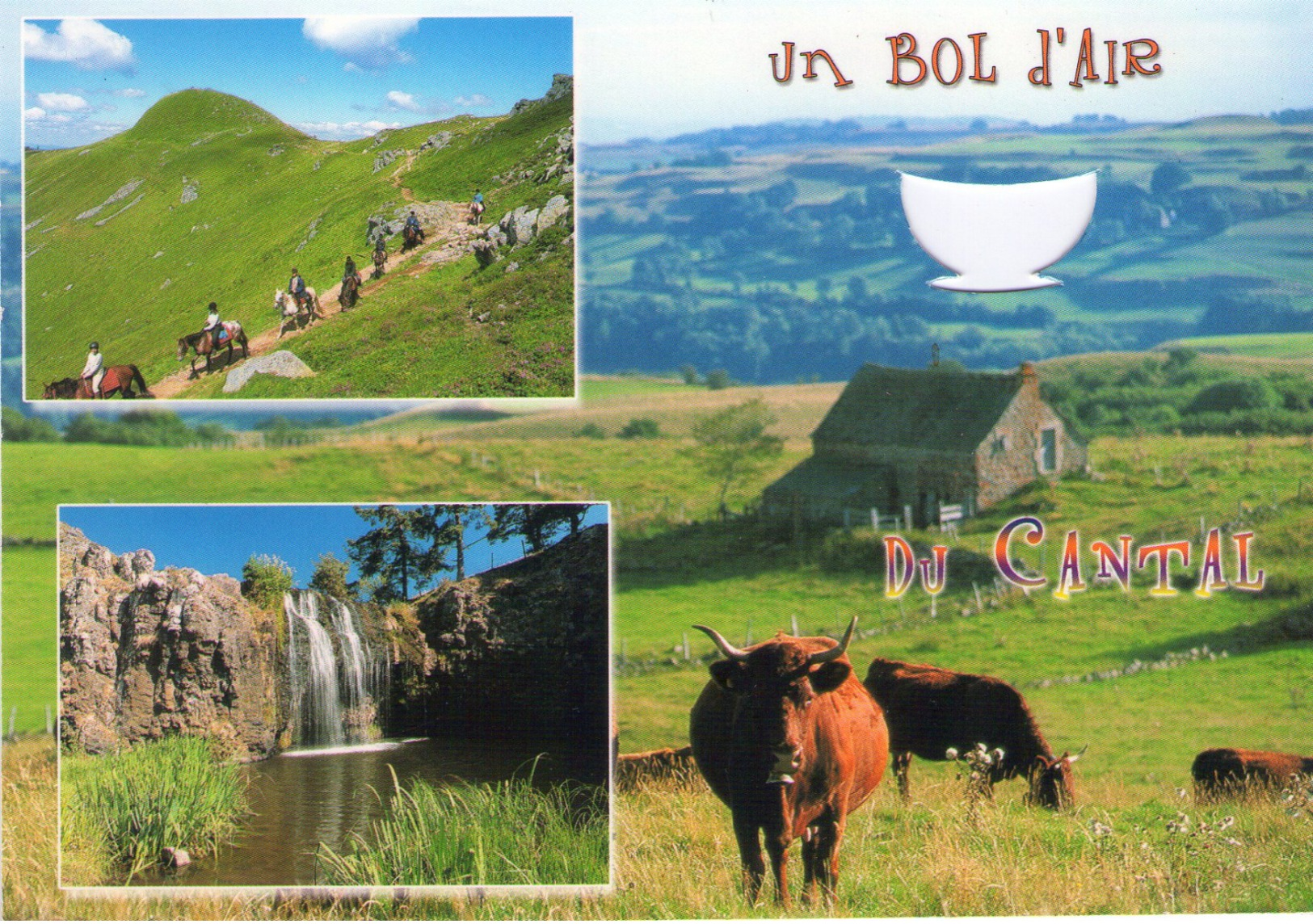 00 - UN BOL D'AIR DU  CANTAL - VACHES SALERS - CASCADE - CHEVAUX - Découpi - 2007 - Auvergne