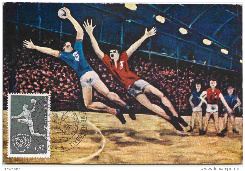 VIIe Championnat Du Monde De Handball France 1970 - Carte Maximum - Pallamano