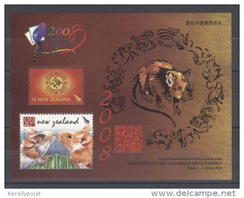 New Zealand - 2008 Year Of Rat Taipei&acute;08 Block MNH__(TH-10590) - Blocchi & Foglietti