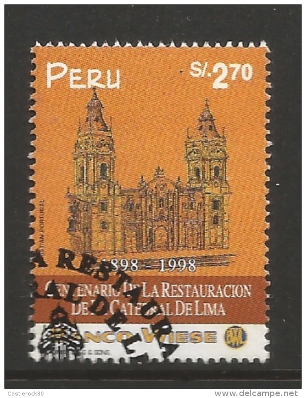 E)1998 PERU, RESTORATION OF THE CATHEDRAL OF LIMA CENT, 1186, A527, MNH - Perù