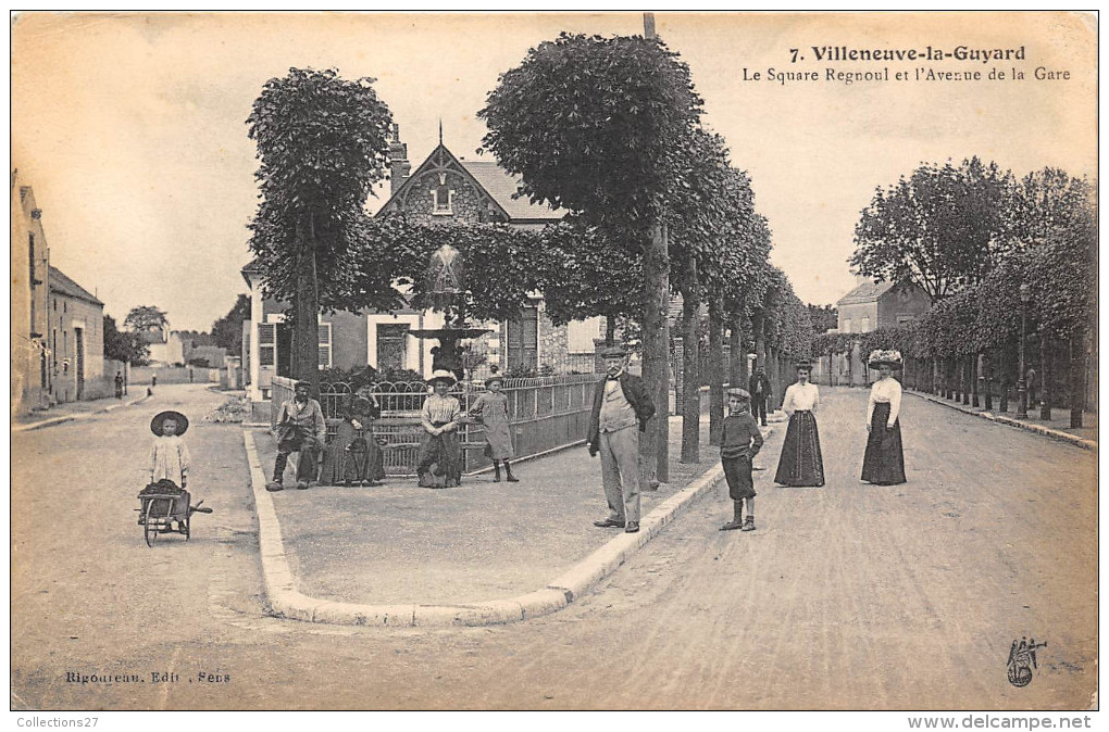 89- VILLENEUVE-LA-GUYARD - LE SAQUARE REGNOUL ET L'AVENUE DE LA GARE - Villeneuve-la-Guyard