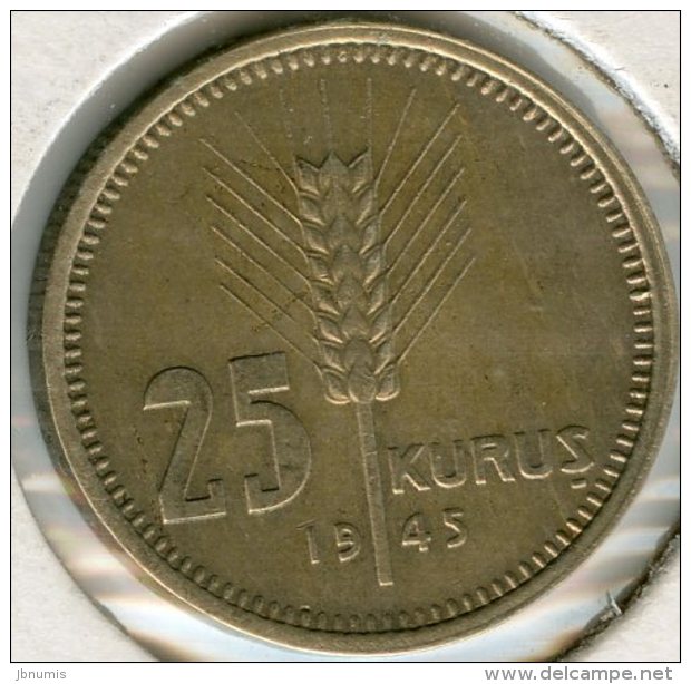 Turquie Turkey 25 Kurus 1945 KM 880 - Turquia