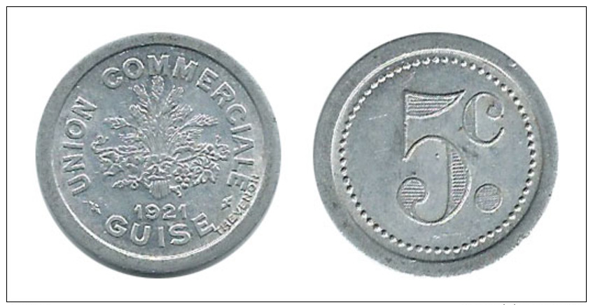 N2525 - Guise: Union Commerciale: 5 Ct 1921 - Monétaires / De Nécessité