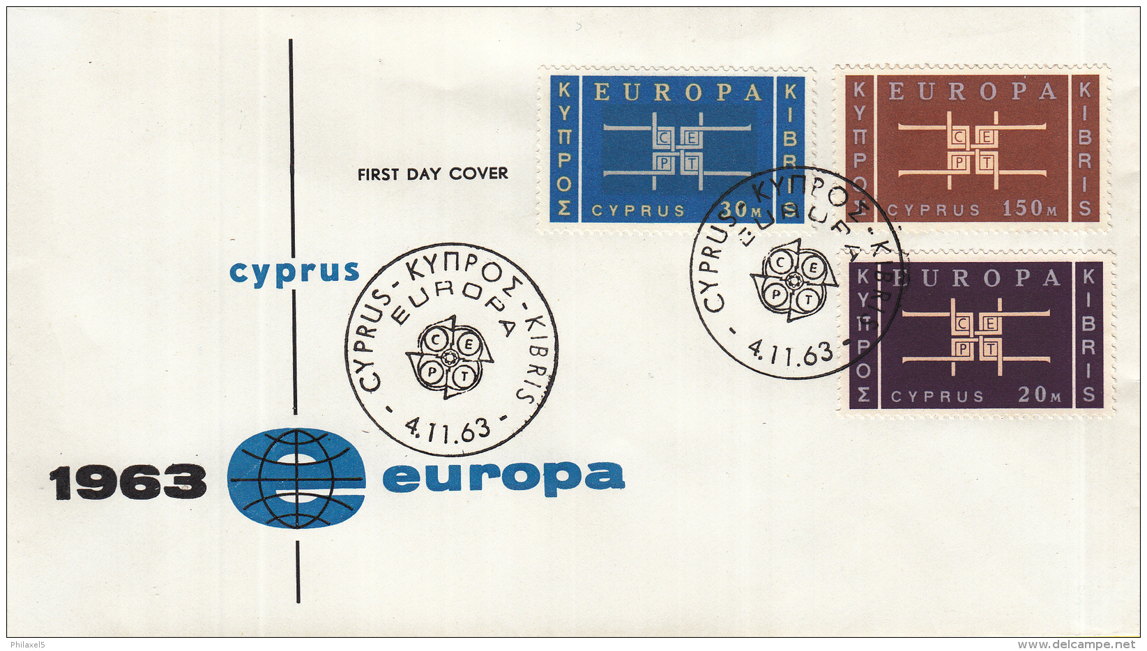 Cyprus - FDC 4-11-1963 - Europa/CEPT - M 225-227 - 1963