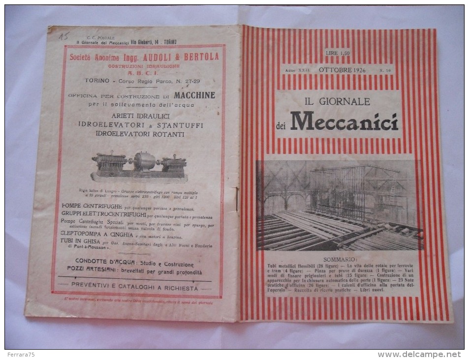 IL GIORNALE DEI MECCANICI N.10  1926 - Altri & Non Classificati