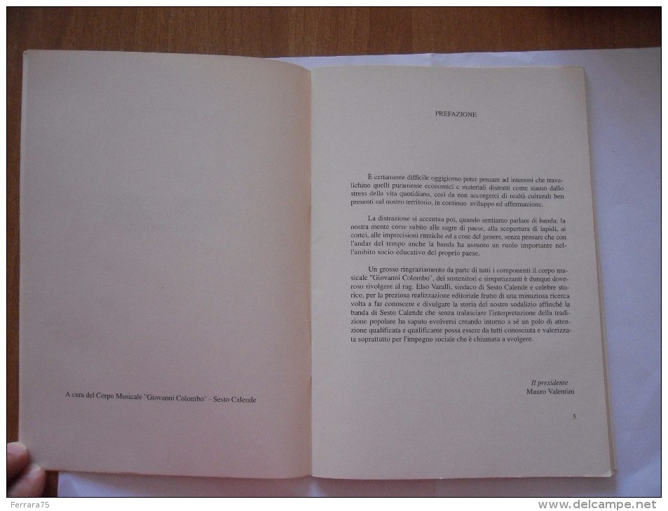 SESTO CALENDE IL CORPO MUSICALE GIOVANNI COLOMBO IERI ED OGGI ELSO VARALLI 1989 - Altri & Non Classificati