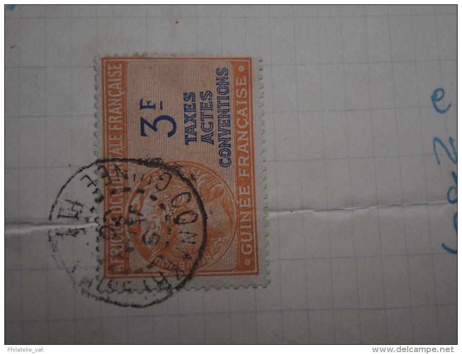 GUINEE FRANCAISE - Timbre Fiscal Sur Document - Trés Rare Pour Cette Ancienne Colonie Française - A Voir - Lot N°16405 - Briefe U. Dokumente