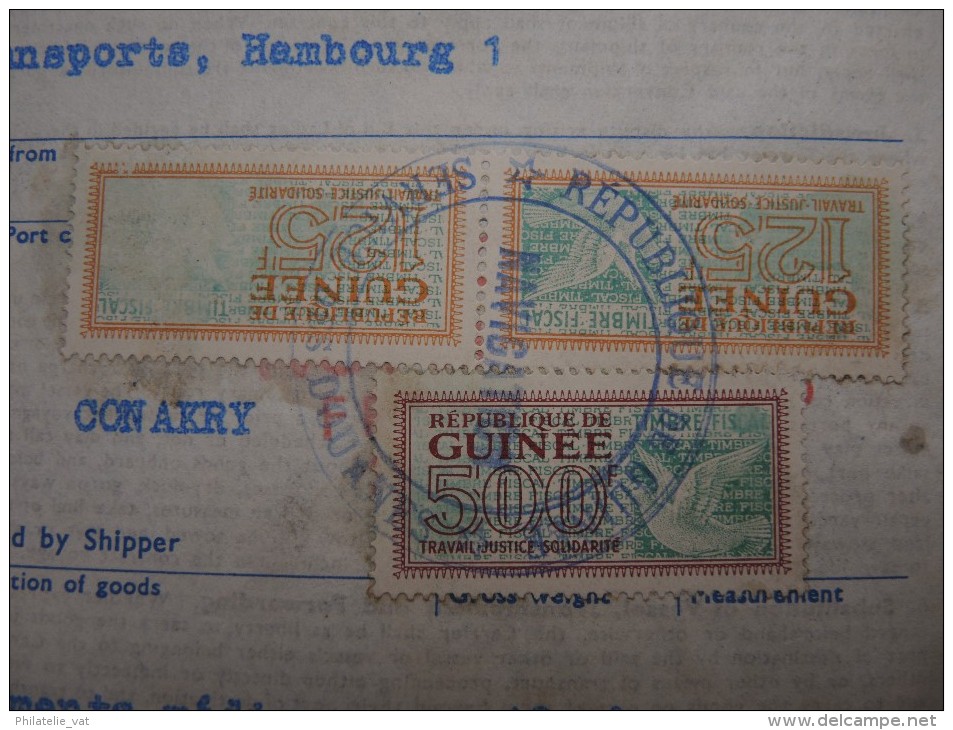 GUINEE FRANCAISE - Timbre Fiscal Sur Document - Trés Rare Pour Cette Ancienne Colonie Française - A Voir - Lot N°16418 - Lettres & Documents