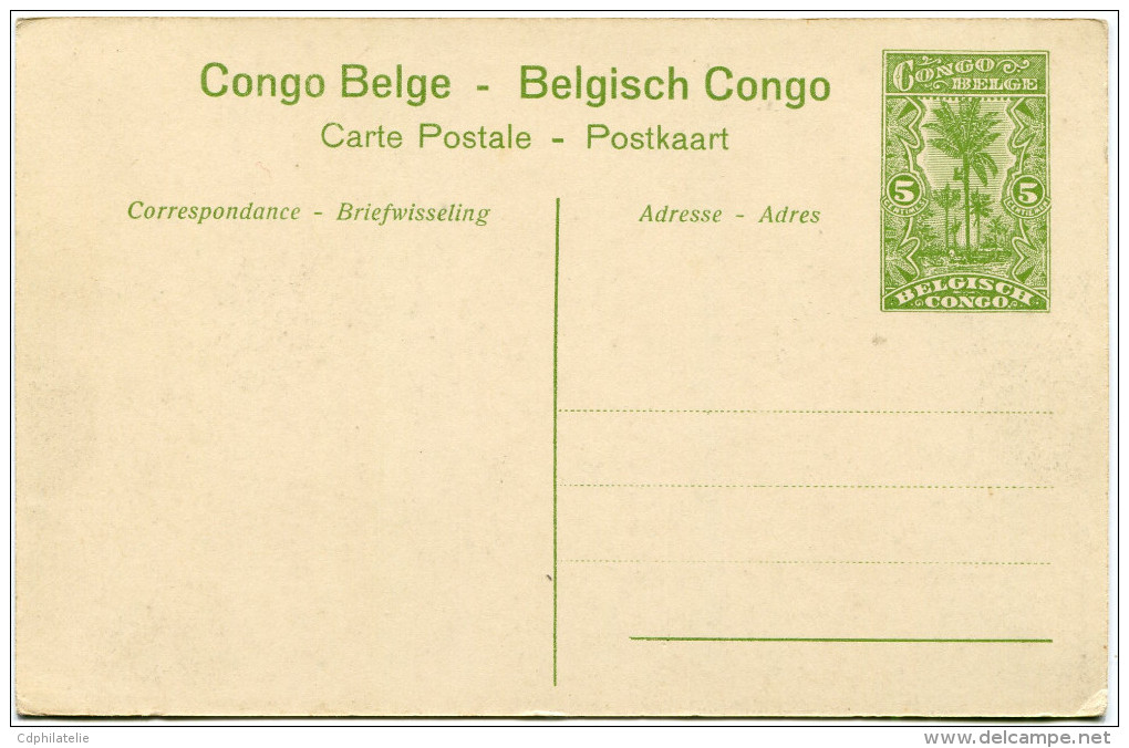 CONGO BELGE CARTE POSTALE ENTIER NEUF N°55 LEOPOLDVILLE CHAMEAUX PORTEURS - Entiers Postaux