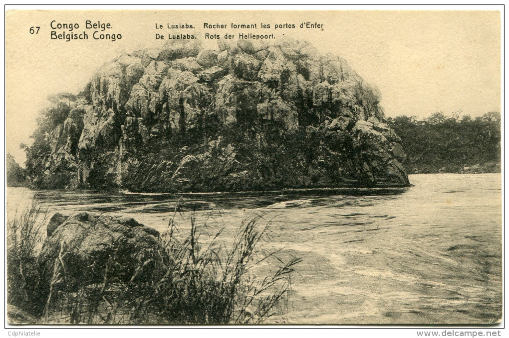 CONGO BELGE CARTE POSTALE ENTIER NEUF N°67 LE LUALABA ROCHER FORMANT LES PORTES D'ENFER - Stamped Stationery