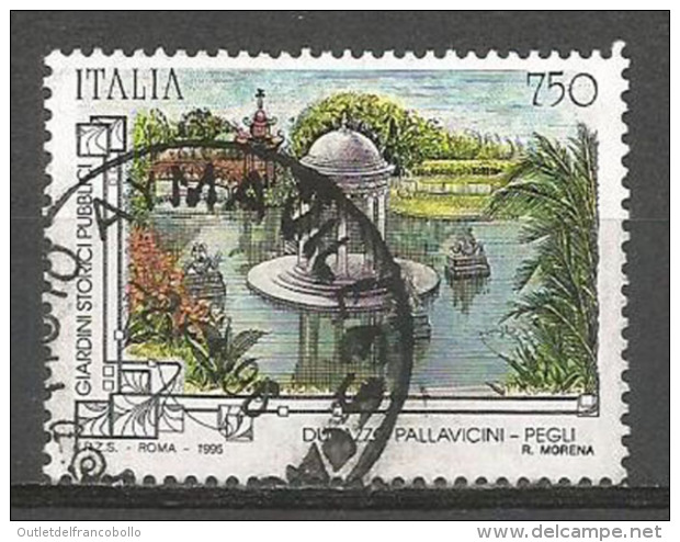 1995 - Italia Repubblica - Giardini Pubblici Storici - 750 Lire Durazzo Pallavicini Usato - 1991-00: Usados