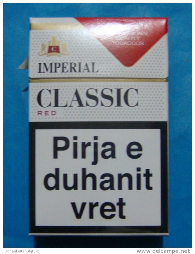IMPERIAL CLASSIC EMPTY HARD PACK CIGARETTE BOX EDITION WITH ALBANIA FISCAL STAMPS, RARE - Boites à Tabac Vides