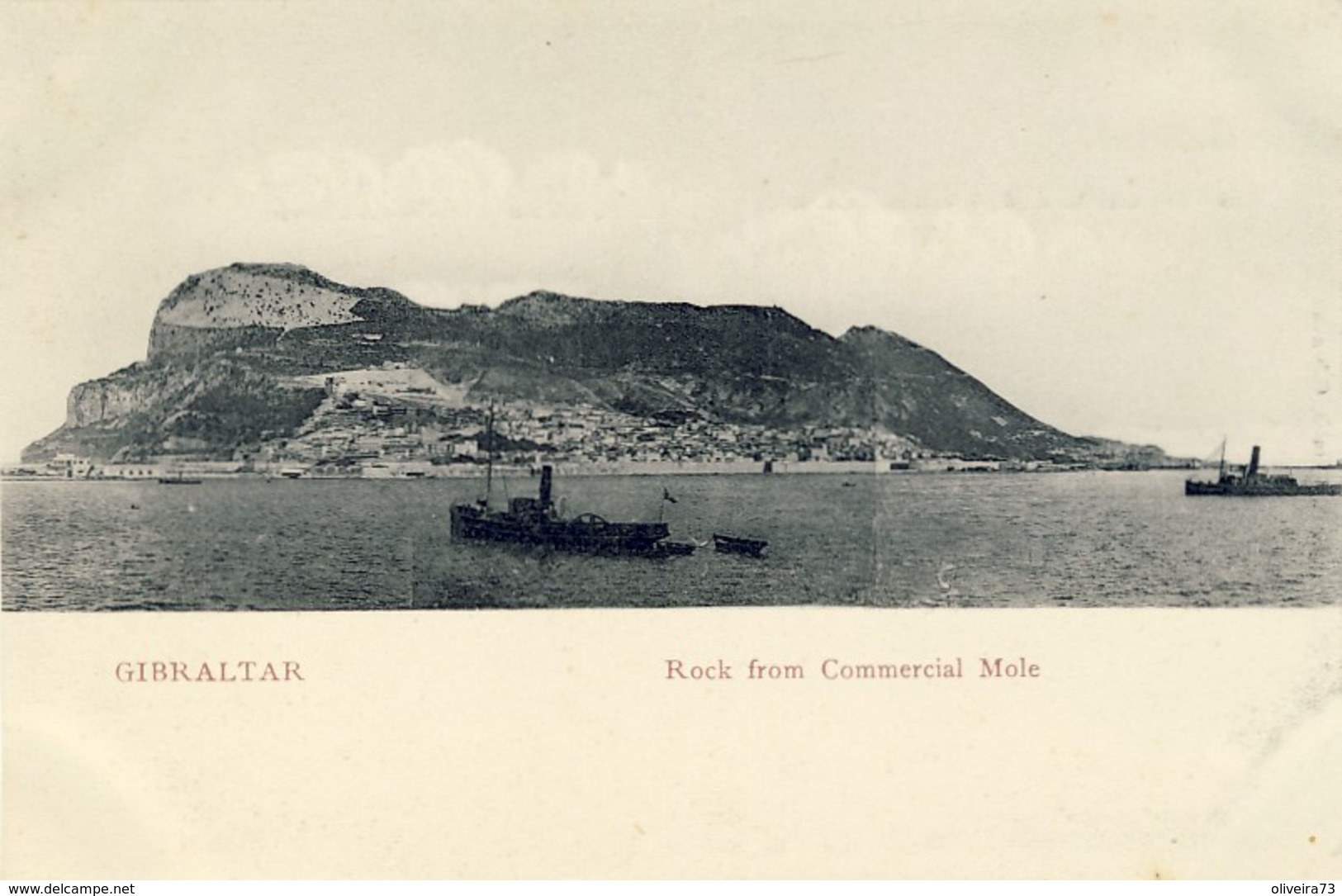 GIBRALTAR, Rock From Commercial Mole, 2 Scans - Gibraltar