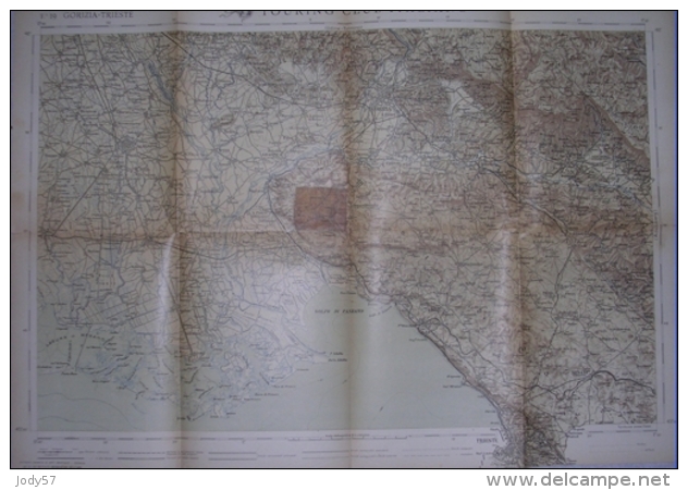 CARTA TOURING CLUB ITALIANO - GORIZIA-TRIESTE - FRONTE DI GUERRA - 1917 - Carte Topografiche