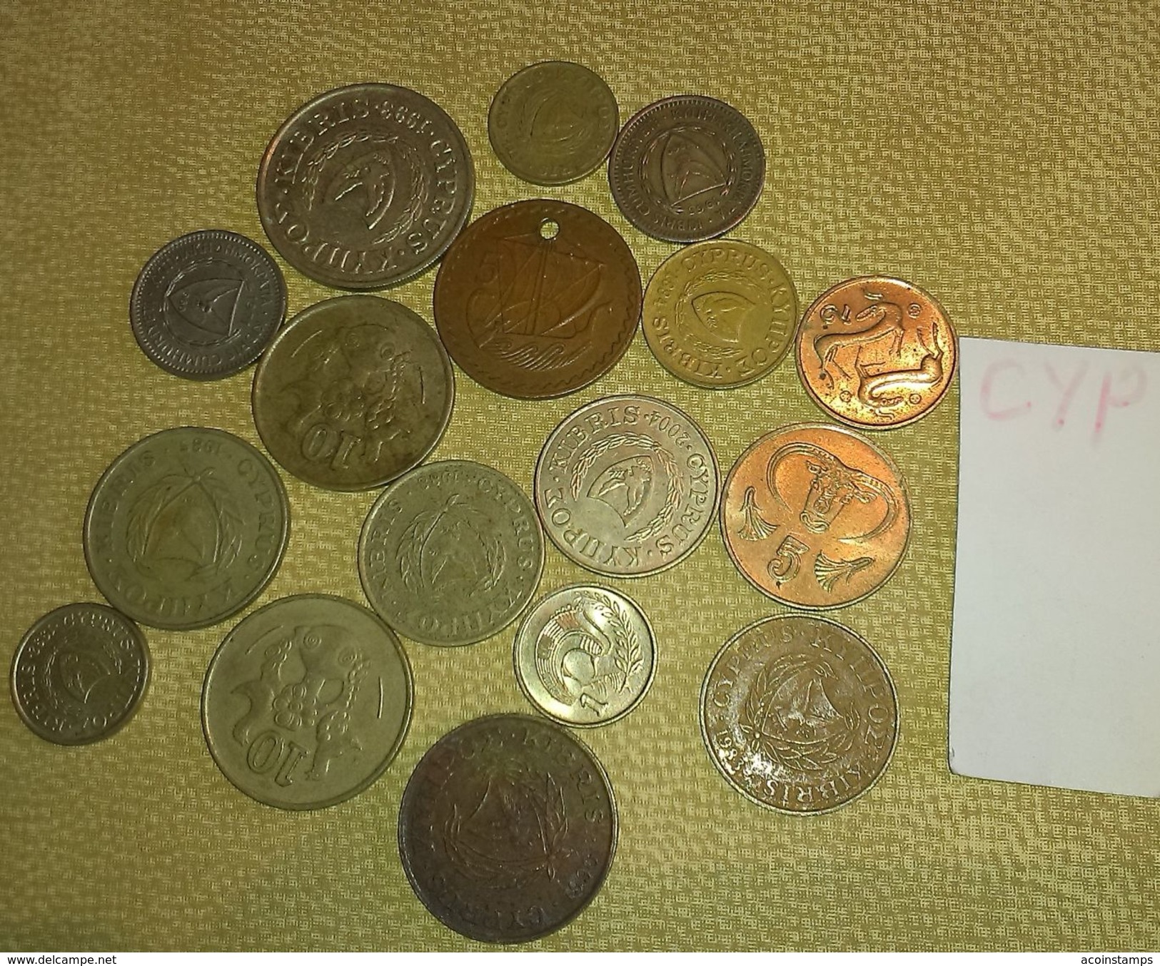 CYPRUS UNCHECKED COINS BIG LOT 66 GRAM - Cyprus