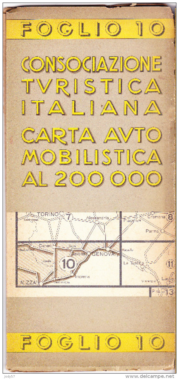 CARTA AUTOMOBILISTICA AL 200.000 - FOGLIO 10 - Cartes Routières