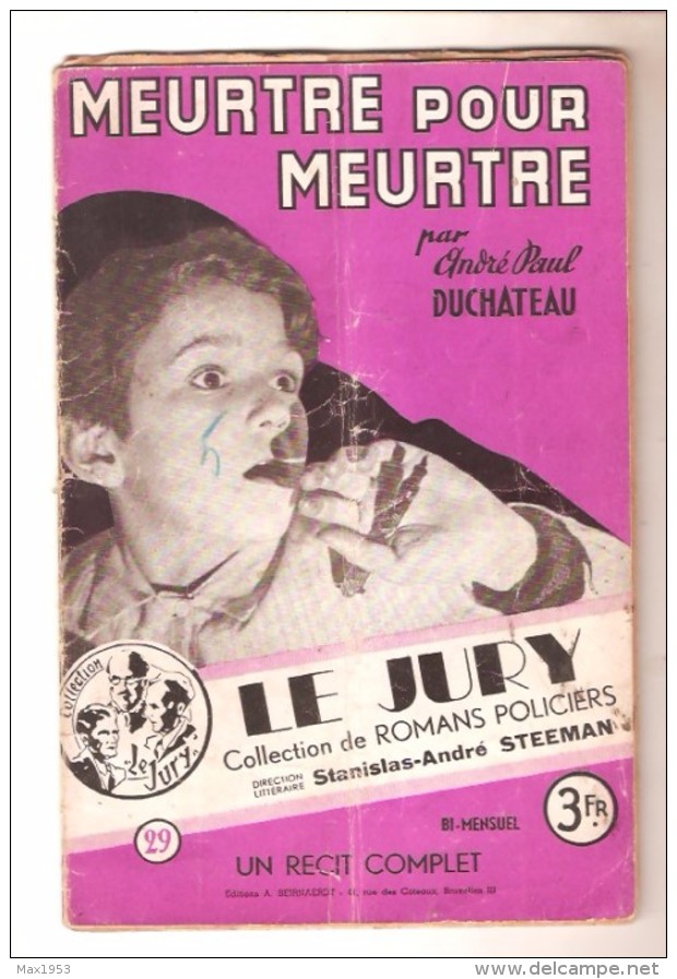 LE JURY N° 29 - MEURTRE POUR MEURTRE Par André Paul DUCHATEAU - Jury, Le