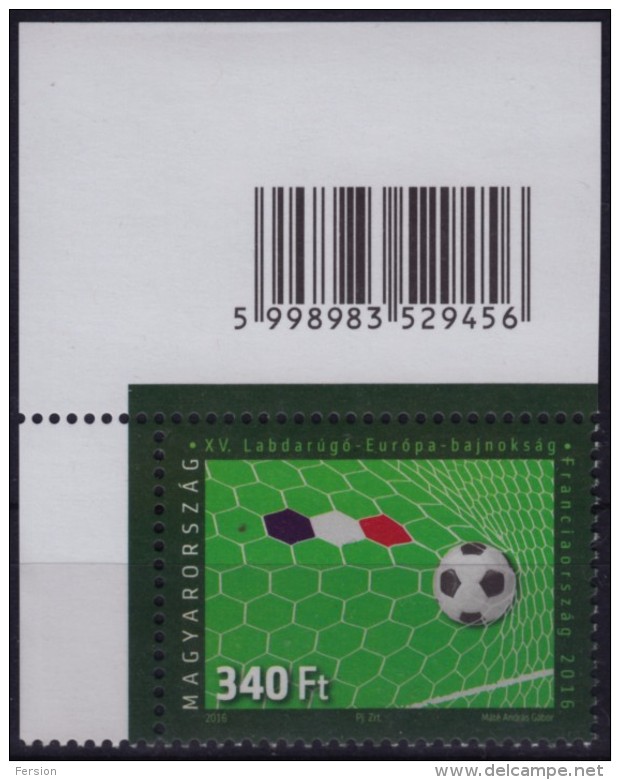 Hungary 2016 - Football / Soccer European Championship - France - MNH - EAN Code Label Vignette - Neufs