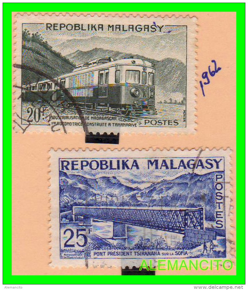 MADAGASCAR  ( MALAGASY )   2 SELLOS  AÑO 1962 - Madagascar (1960-...)