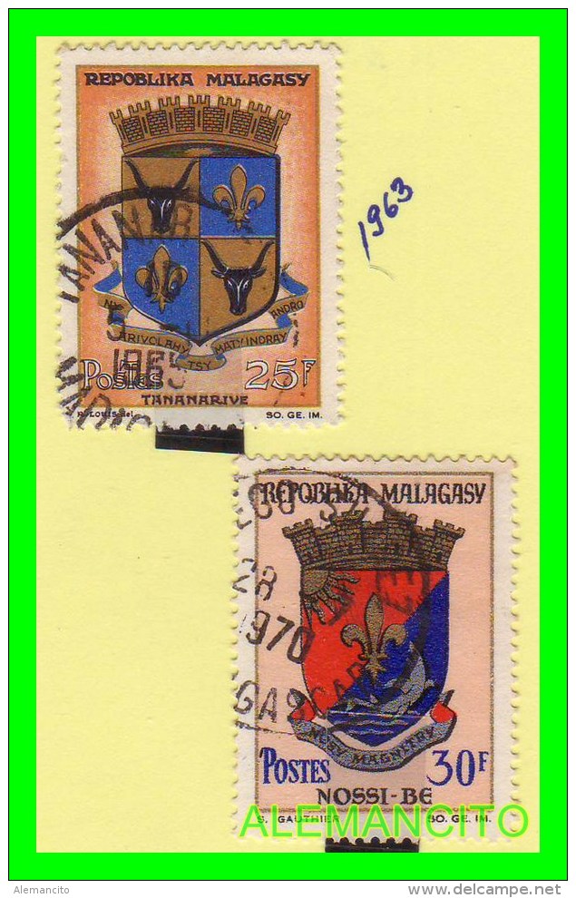 MADAGASCAR  ( MALAGASY )   2 SELLOS  AÑO 1963 - Madagascar (1960-...)