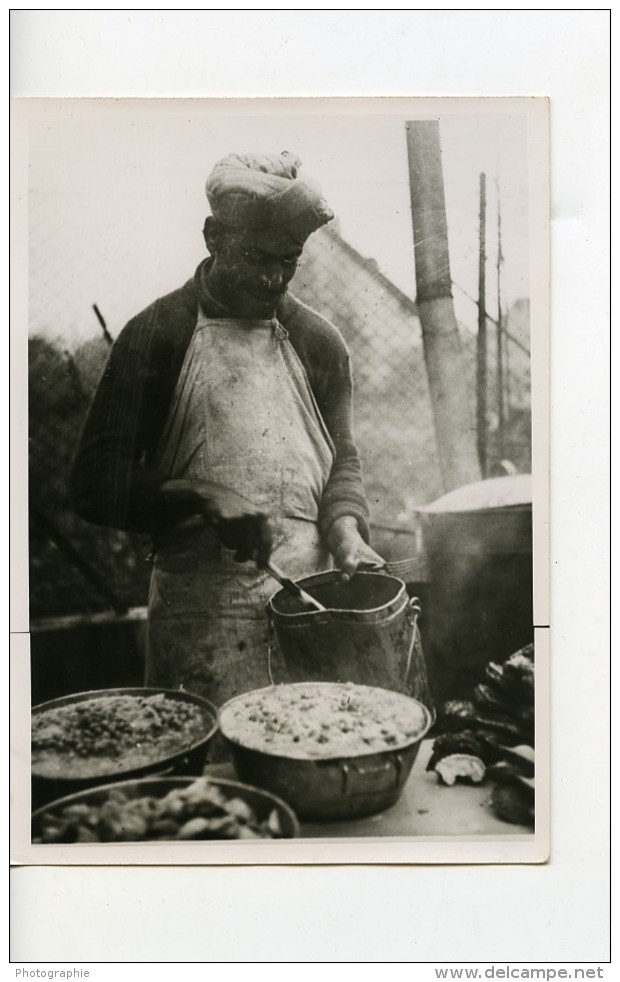 France WWII Preparation Du Couscous Chez Les Tirailleurs Marocains Ancienne Photo 1939 - Professions